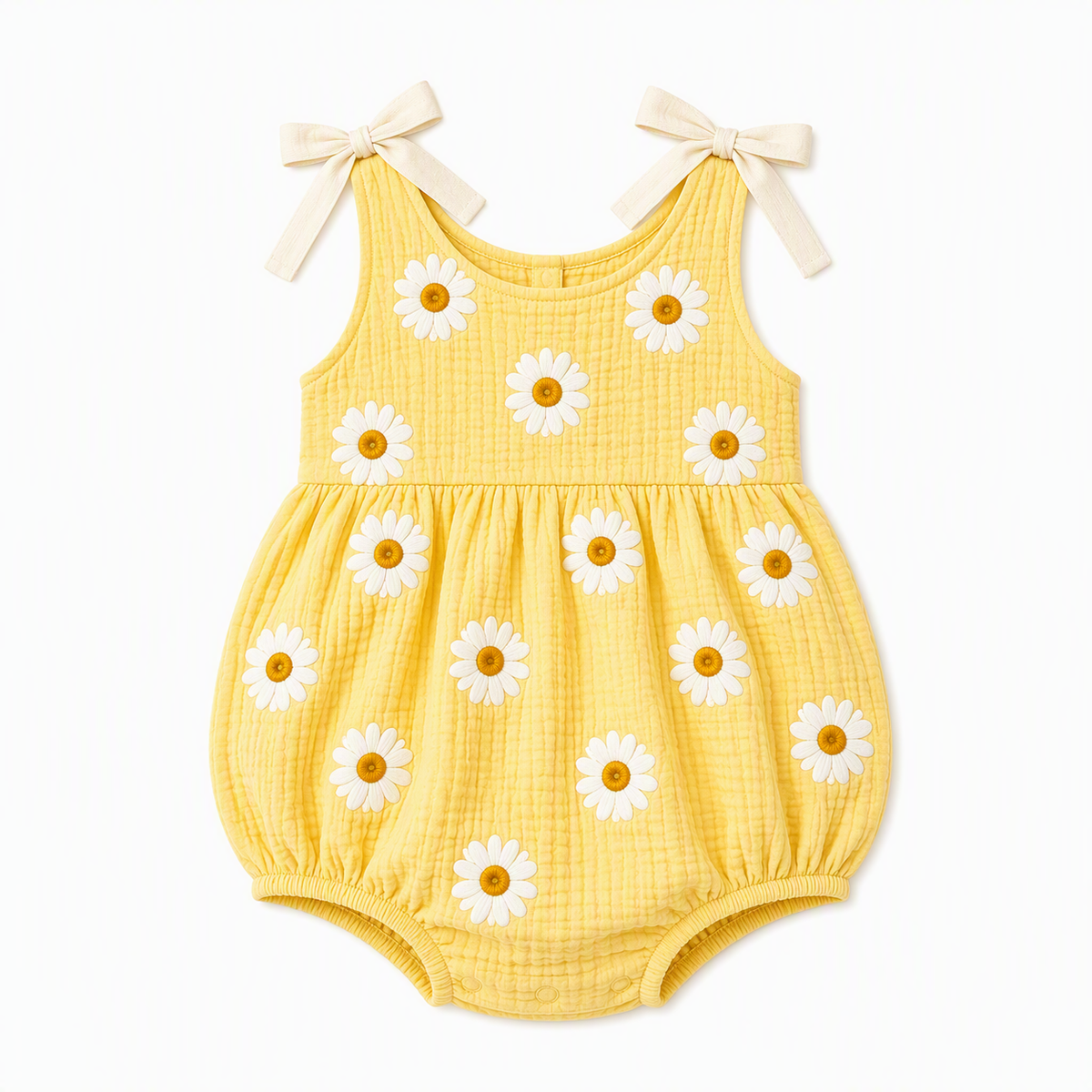 Daisy Days – Baby Girl Summer Romper with Tie Straps